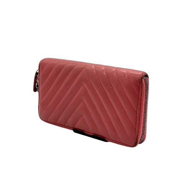 Chanel Caviar Quilted Large CC logo Zip Around Wallet Pink*Very Nice Condition - Picture 5 of 16